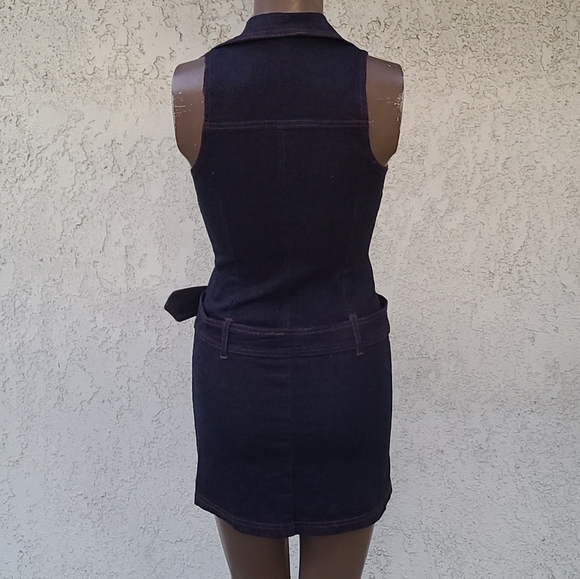 Vintage Sleeveless Denim Dress - Picture 4 of 8